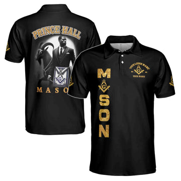 Customized Masonic PHA Riding The Goat Men's Polo Shirt S-5XL