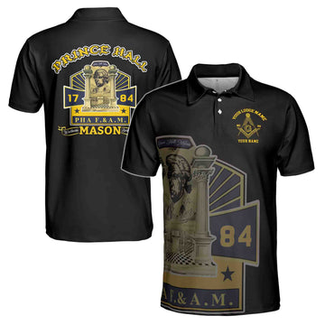 Customized PHA Prince Hall Masonry F.&A.M. Men's Polo Shirt S-5XL