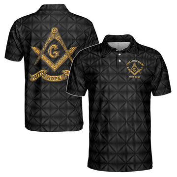 Personalized Master Mason Freemasonry Men's Polo Shirt S-5XL