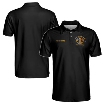 Personalized Scottish Rite 32 Wings Down Freemason Men's Polo Shirt S-5XL