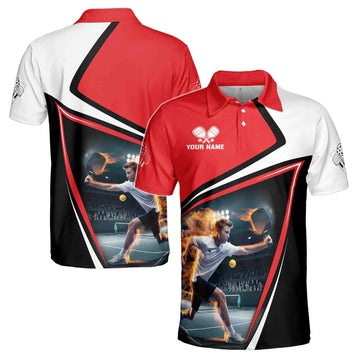 Custom Name Pickleball Let's Play With Passion Men's Polo Shirt S-5XL