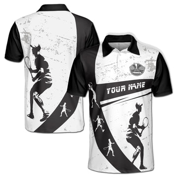 Custom Name Let's Play Tennis Men's Polo Shirt S-5XL