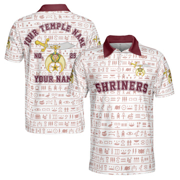 Customized Noble Polo Shriners Egyptian Patterns Men's Polo Shirt S-5XL