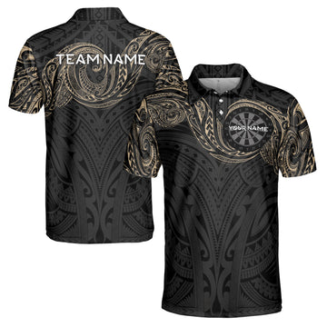 Customized Darts Board With Tattoo Tribal Pattern Men's Polo S-5XL