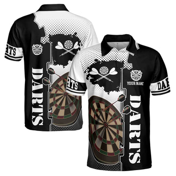 Personalized Name White Dartboard 3D Polo Shirt Men's Polo Shirt S-5XL