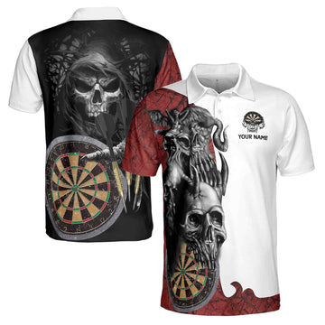 3D Printed Customized Skull Dart board Men's Polo Shirt S-5XL