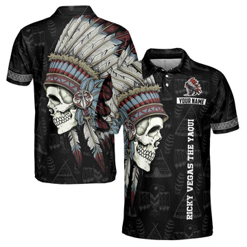Native American Tribal Chef 3D Men's Polo Shirt S-5XL