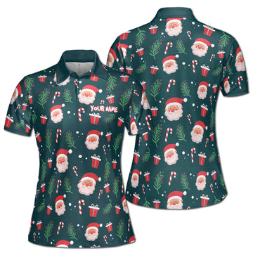 Christmas American Flag Billiard Custom Patriotic Women's Polo Shirt S-5XL