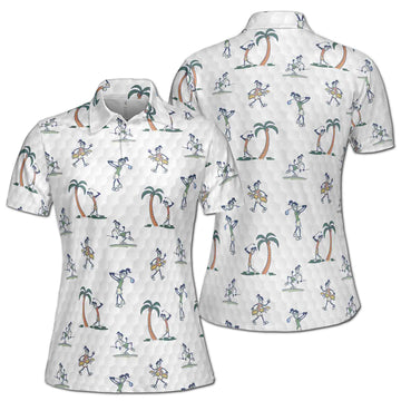 Funny Lady Golfer Gang Golf Player Women's Polo Shirt S-5XL
