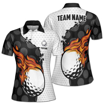 Personalized Animation Golf On Flame Golf Lover Women's Polo Shirt S-5XL
