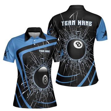 Personalized Broke Glass Break 8 Balls Billiard Women's Polo Shirt S-5XL