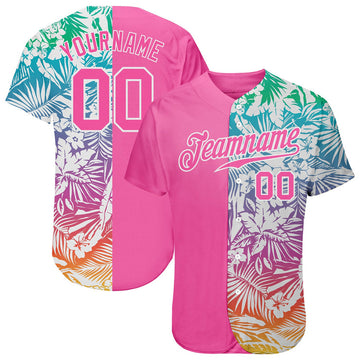 Custom Tropical Palm Leaves Baseball Jersey S-5XL