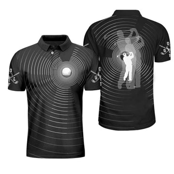 Effect Ball And Golfer All Over Print Best Golf Shirt Men's Polo Shirt S-5XL