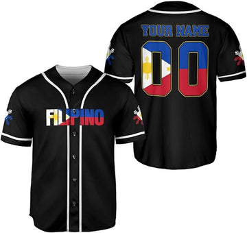 Custom Philippines Baseball Jersey Filipino Flag Baseball Jersey S-5XL