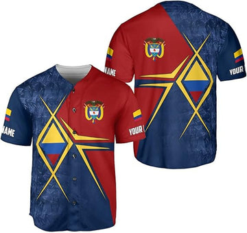 Personalized Colombia Baseball Jersey Custom Flag Shirt Baseball Jersey S-5XL