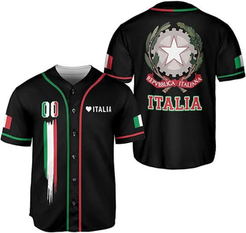 Custom Italia Baseball Jersey Italian Soccer Italia Pride Baseball Jersey S-5XL