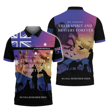 Anzac We Honour Their Spirit Men's Polo Shirt S-5XL