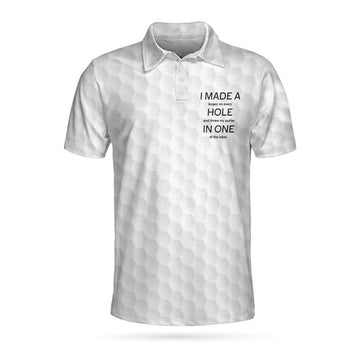 Bear Play Golf And Drink Bourbon White Funny Golf Shirt Men's Polo Shirt S-5XL