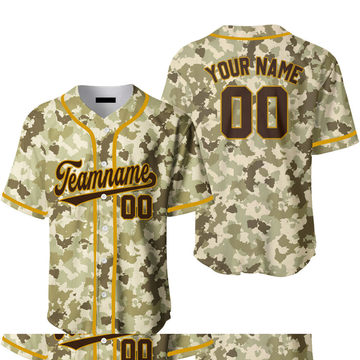 Custom Light Brown Camouflage Baseball Jersey for Baseball Jersey S-5XL