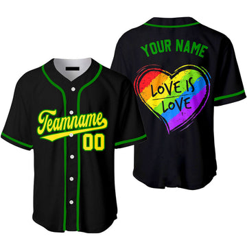 Custom Love Is Love Rainbow Heart Pride Baseball Jerseys Baseball Jersey S-5XL