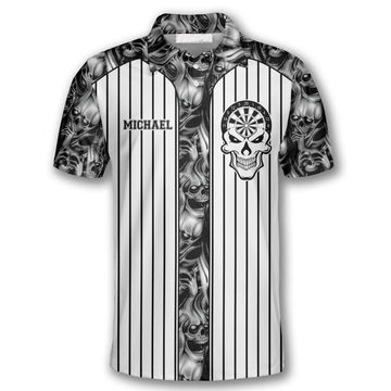 Personalized Dart Team Metal Skull Custom Darts Men's Polo Shirt S-5XL