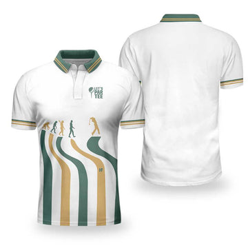 Evolution Of The Golf Let's Par Tee White Short Sleeve Men's Polo Shirt S-5XL