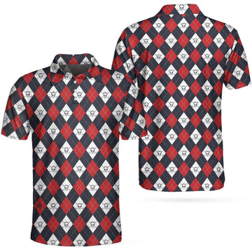 Coolspod Golf Argyle Skull Short Best Gift For Golfers Men's Polo Shirt S-5XL