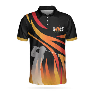 Golf In Passion Black Flame Cool Gift Men's Polo Shirt S-5XL