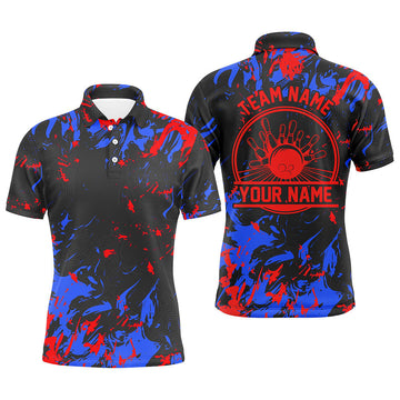 Personalized Bowling Balls And Pins Team Shirt S-5XL Men's Polo Shirt