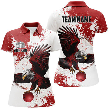 Custom Eagle Bowling Shirts Team Name Bowlers Women's Polo Shirts S-5XL
