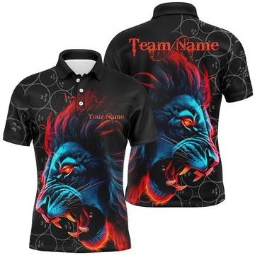 Colorful Lion Bowling Team Jerseys Custom Men's Polo Shirt