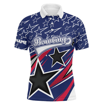 Blue Stars Custom Name Team Bowling Polo Shirt Mens Polo Shirt S-5XL