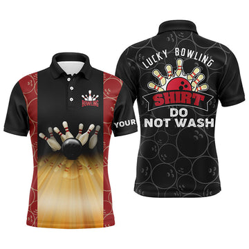 Personalized Funny Vintage Bowling Polo Shirt Custom Name S-5XL Men's Polo Shirt
