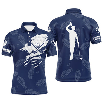 Custom Name Golf Clubs Pattern Men's Polo Shirt S-5XL
