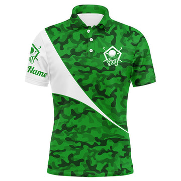 Custom Name Golf Polo Shirt Camo Gift for Golf Lover Men's Polo Shirt S-5XL