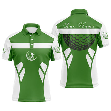 Custom Green and White Golf Shirt Personalized Cool Gift Men's Polo Shirt S-5XL