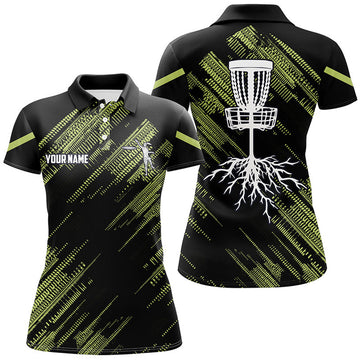 Custom Yellow Black Disc Golf Shirt for Frisbee Golf Women's Polo Shirts S-5XL