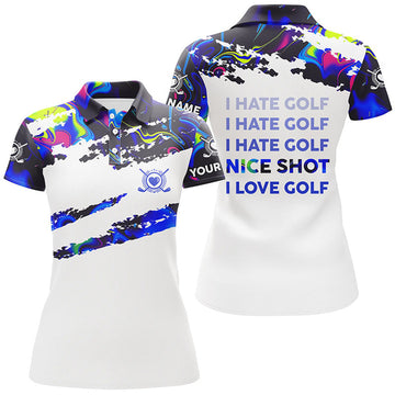 Custom Funny Golf Polo Shirt Love Golf Nice Shot Camo Women's Polo Shirts S-5XL