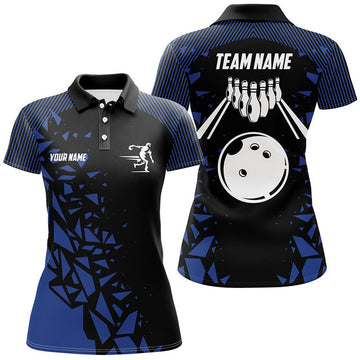 Custom Pattern Bowling with Custom Name Women's Polo Shirts S-5XL