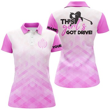 Custom Light Golf Shirts This Girls Got Drive Pattern Women's Polo Shirts S-5XL