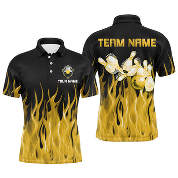 Personalized American Flag Retro Bowling Mens Polo Shirt S-5XL