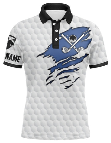 White Golf Club Custom Name Golf Polo Shirt Mens Polo Shirt S-5XL