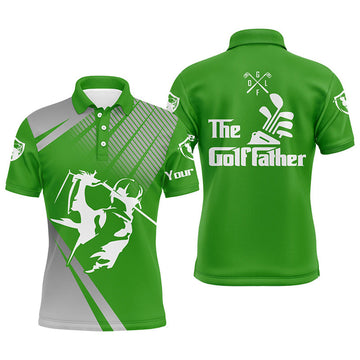 Personalized Golf Father Polo Shirt for Men Green Golf Men's Polo Shirt S-5XL