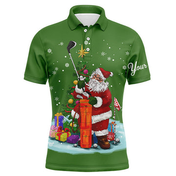 Custom Christmas Santa Apparel Personalized Gift For Golf Lover Men's Polo Shirt