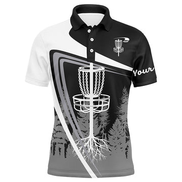Personalized Disc Golf Shirt Custom Name Black Basket Men's Polo Shirt S-5XL