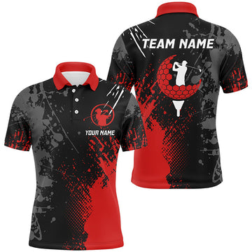 Custom Black Red Golf Polo Personalized Gift Men's Polo Shirt S-5XL