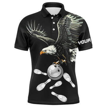 Custom Eagle Team Bowling Shirt Gift for Bowlers Men's Polo Shirt S-5XL