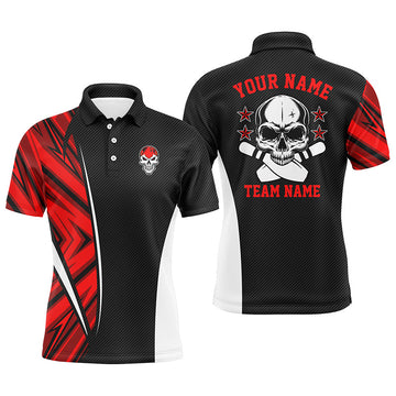 Black and Red Camo Custom Bowling Polo Shirt Size S-5XL Men's Polo Shirt