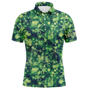 Green Christmas Pattern Golf Polo Custom Best Wear Men's Polo Shirt S-5XL