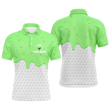 Custom Green Ice Cream Golf Polo Shirt Golf Gift Men's Polo Shirt S-5XL